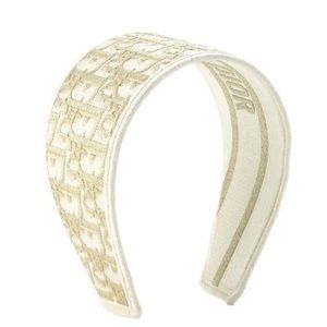 Christian Dior D-Oblique Headband Oblique Canvas